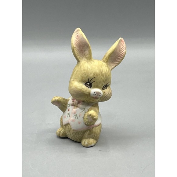 Vintage Brown Bunny wearing a Vest Brown Easter Bunny in Bow Tie - Picture 4 of 8